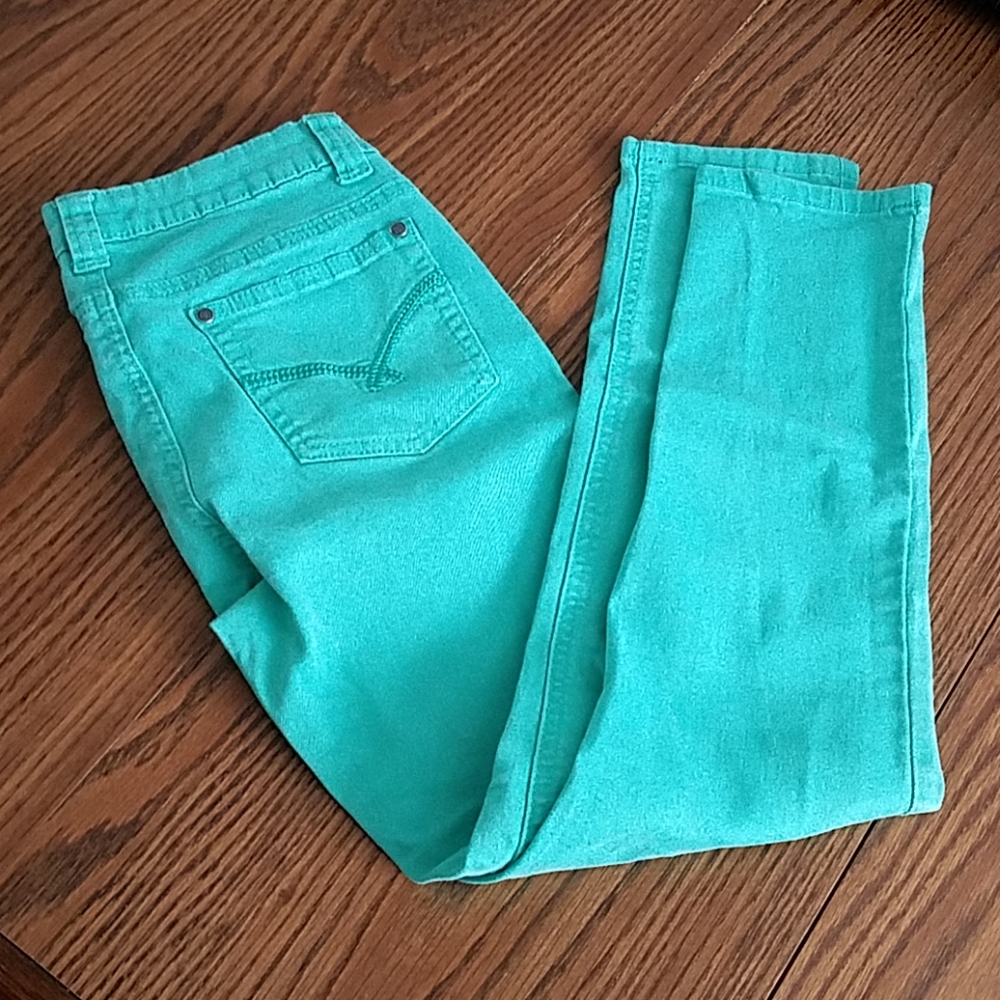 Teal skinny jean